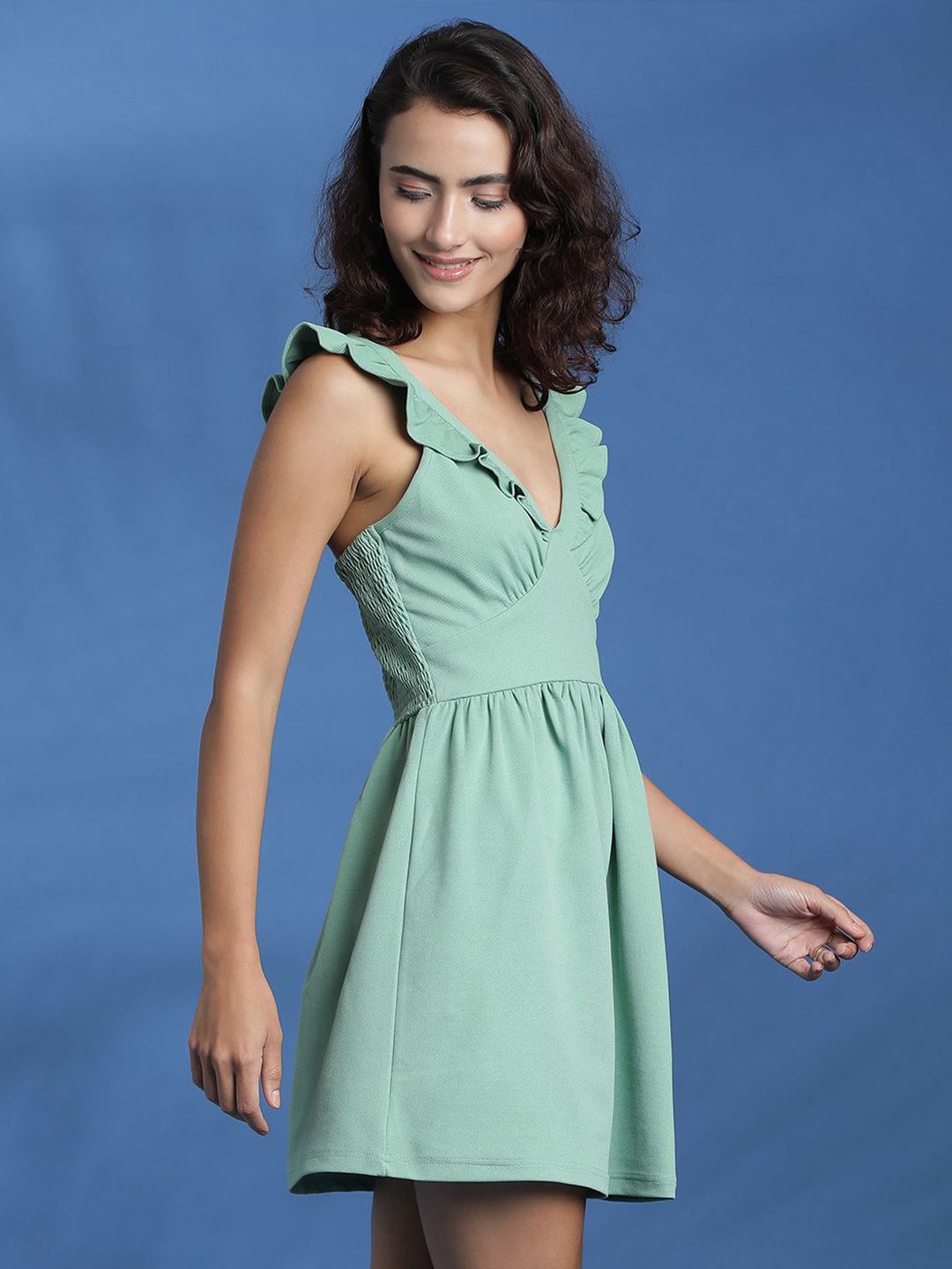 Kotty V-neck Fit & Flare Mini Dress