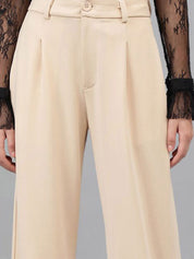 Kotty Women Colourblocked Relaxed Straight Leg Straight Fit High-Rise Easy Wash Trousers