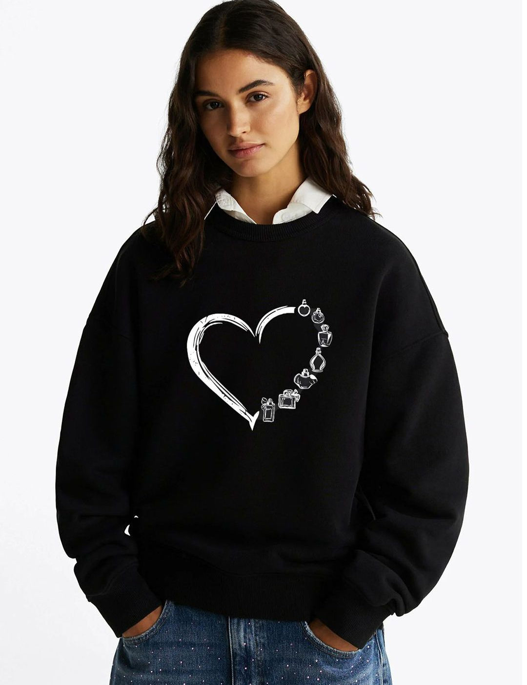 Kotty Women Graphic Printed Round Neck Therma-Fit Sweatshirt