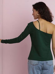 Kotty Women Solid One Shoulder Top