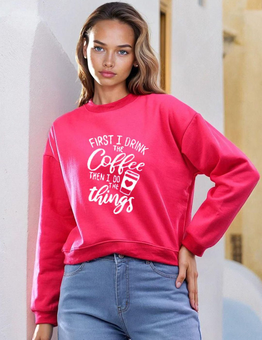 Kotty Women Full Sleeve Graphic Printed Sweatshirt