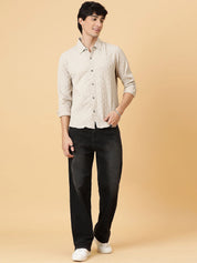 Kotty Men Relaxed Spread Collar Solid Casual Shirt