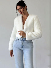 Kotty Women Collarless Self Design Open Front Jacket