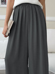 Kotty Women Relaxed Straight Leg Loose Fit High-Rise Wrinkle Free Regular Trousers