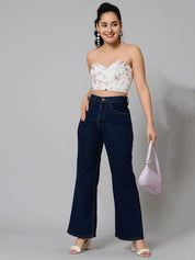 Kotty Women Bootcut High-Rise Stretchable Cotton  Jeans