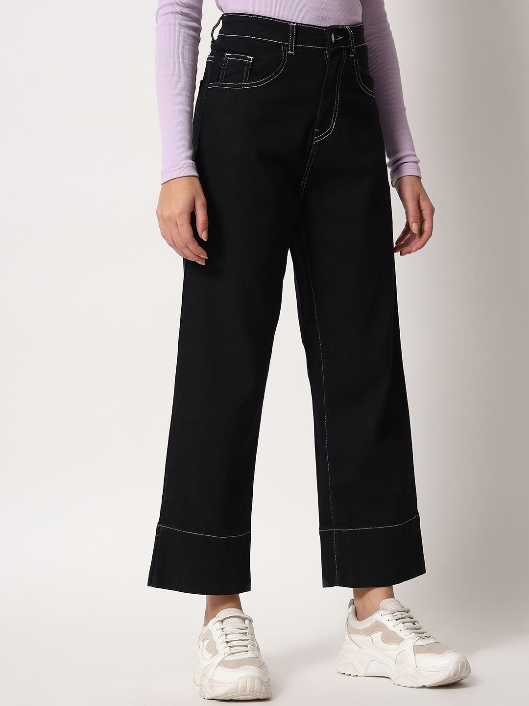 Kotty Women Straight Fit High-Rise Stretchable Jeans