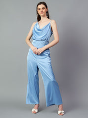 Kotty Women Solid Cowl Neck Sleeveless Basic Jumpsuit