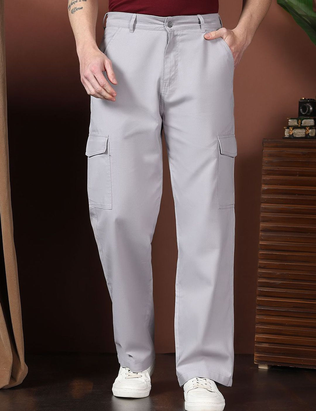 Kotty Men Relaxed Easy Wash Cargos Trousers