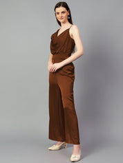 Kotty Women Solid Cowl Neck Basic Jumpsuit