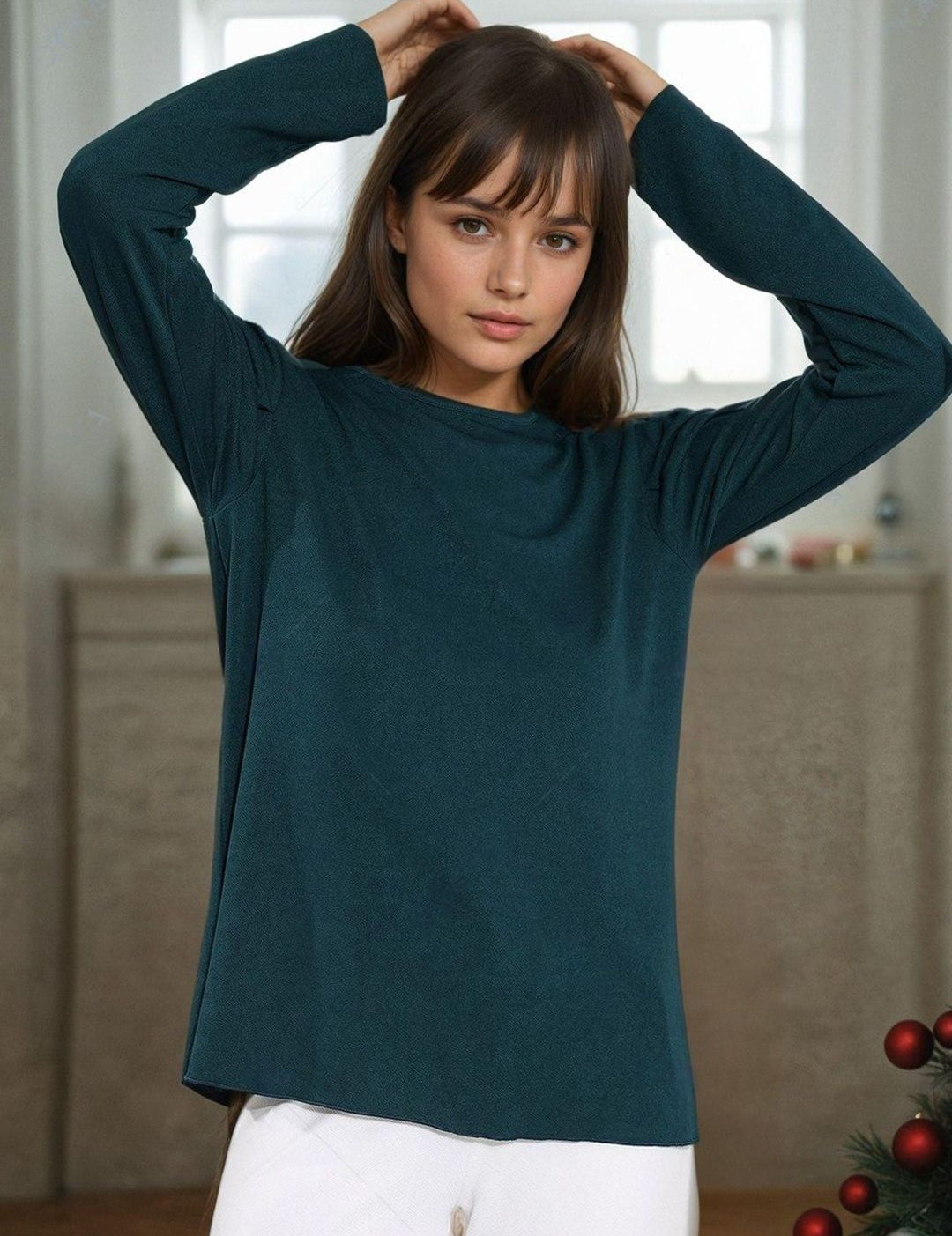 Kotty Women Round Neck Long Sleeves Top