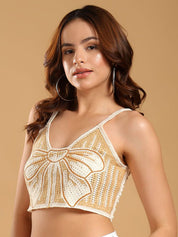 Kotty Women Floral Printed V-Neck Crop Top