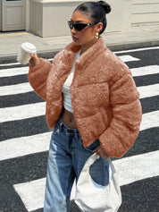 Kotty Women Woollen Crop Open Front Jacket