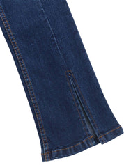 Kotty Girls Bootcut High-Rise Light Fade Stretchable Cotton Jeans With Ankle Slit