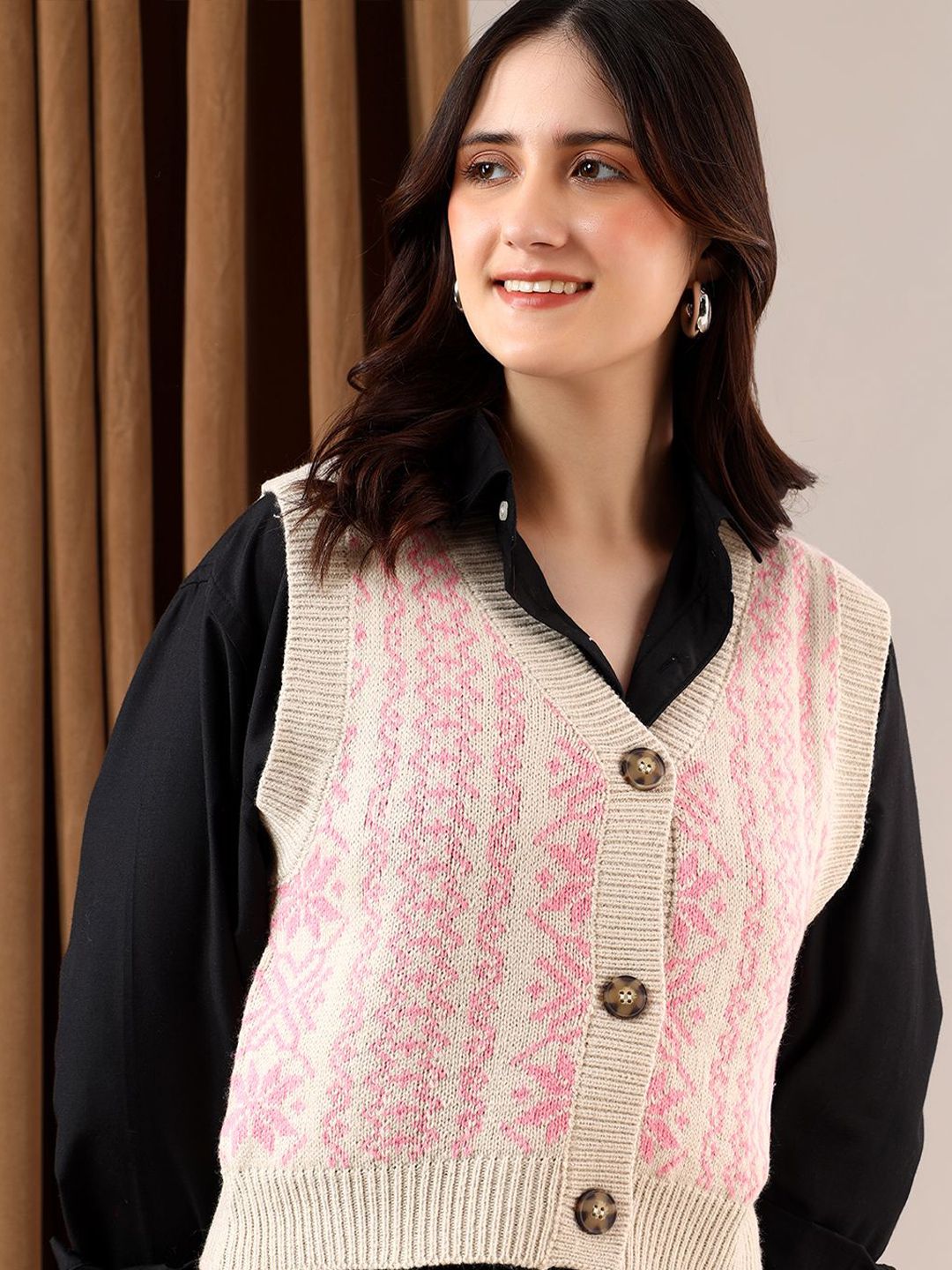 Kotty Women Printed Crop Cardigan