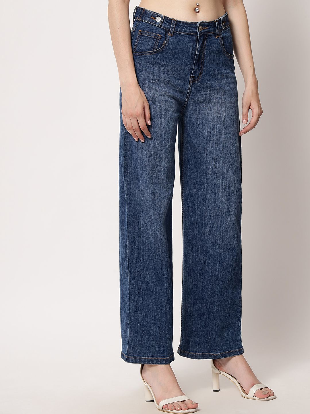 Kotty Women Straight Fit High-Rise Stretchable Jeans