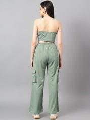 Kotty Green Off-Shoulder Top With Trouser