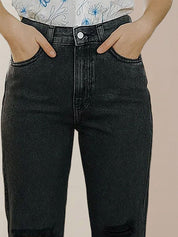 Kotty Women Relaxed Fit High-Rise Slash Knee Stretchable Jeans