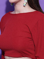 Kotty Women Solid Boat Neck Top