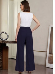 Blue Relaxed Fit High-Rise Trousers for Women | Kotty