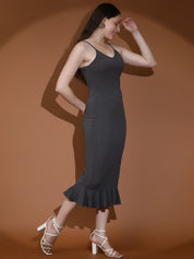 Kotty Women Solid Shoulder Straps Bodycon Dress