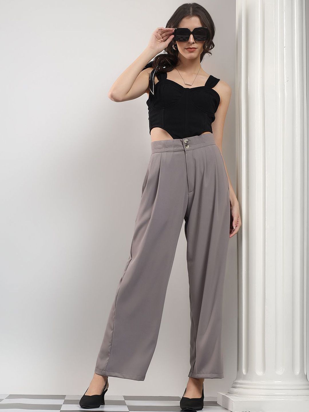 Kotty Women Original High-Rise Easy Wash Pleated Trousers