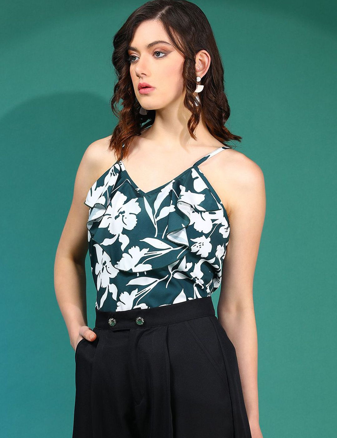 Kotty Women Floral Printed Shoulder Straps  Top