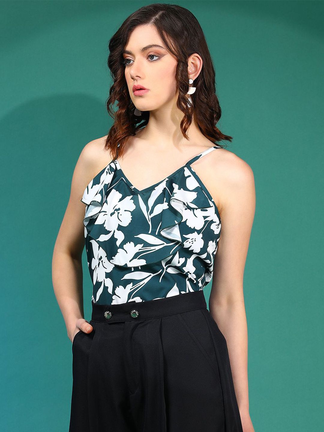 Kotty Women Floral Printed Shoulder Straps  Top