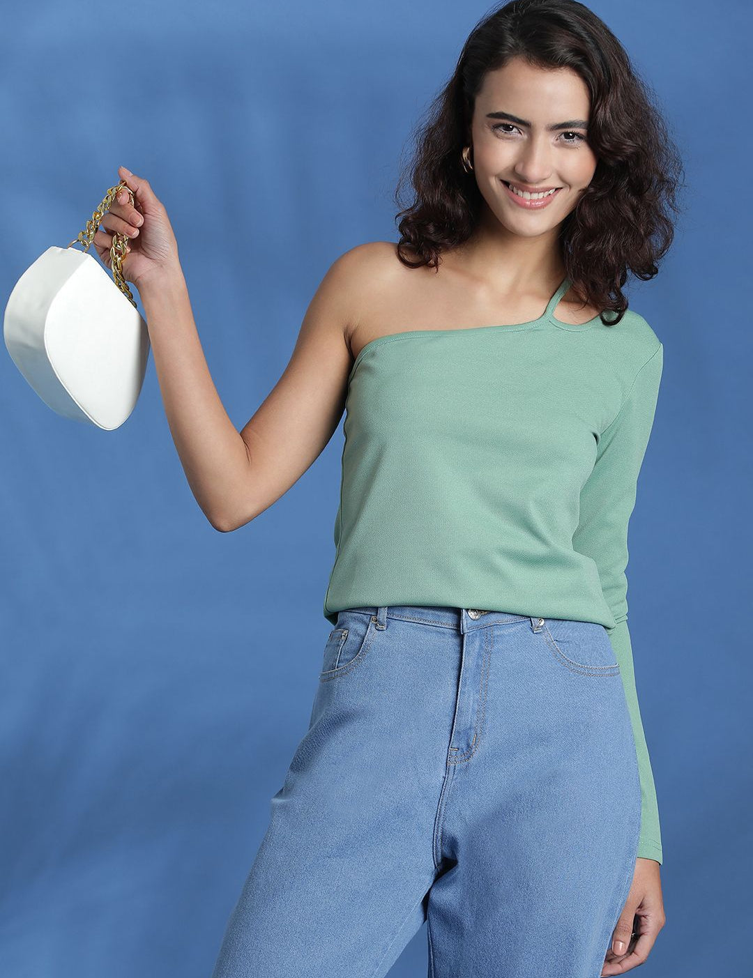 Kotty Women Solid One Shoulder Top