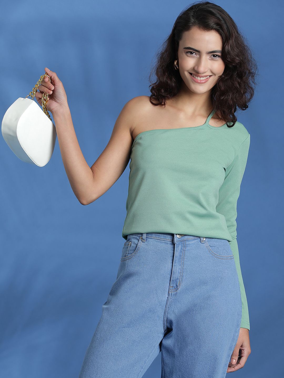 Kotty Women Solid One Shoulder Top