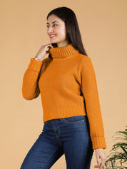 Kotty Women Turtle Neck Crop Pullover