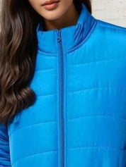 Kotty Women Stand Collar Solid Lightweight Puffer Jacket