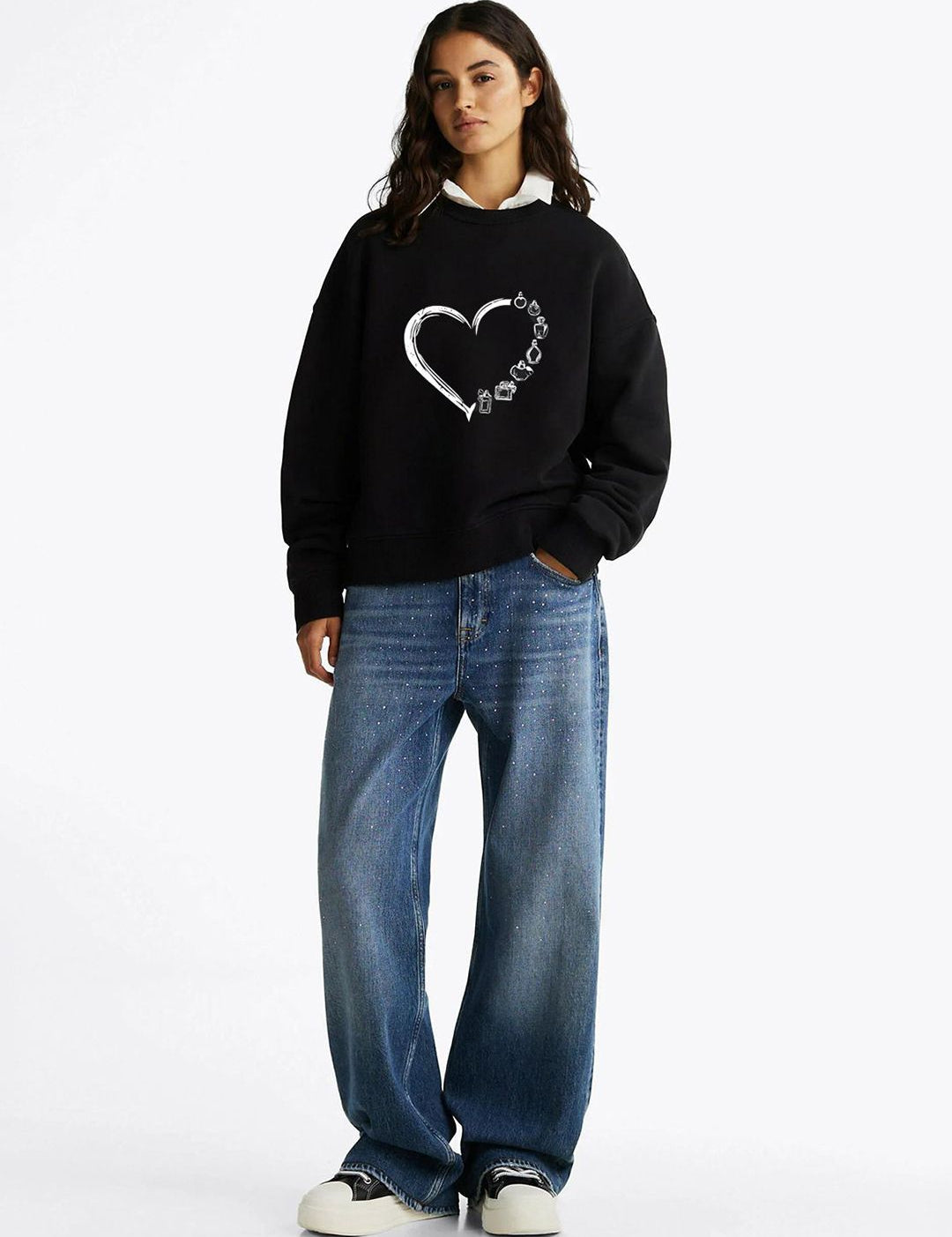 Kotty Women Graphic Printed Round Neck Therma-Fit Sweatshirt