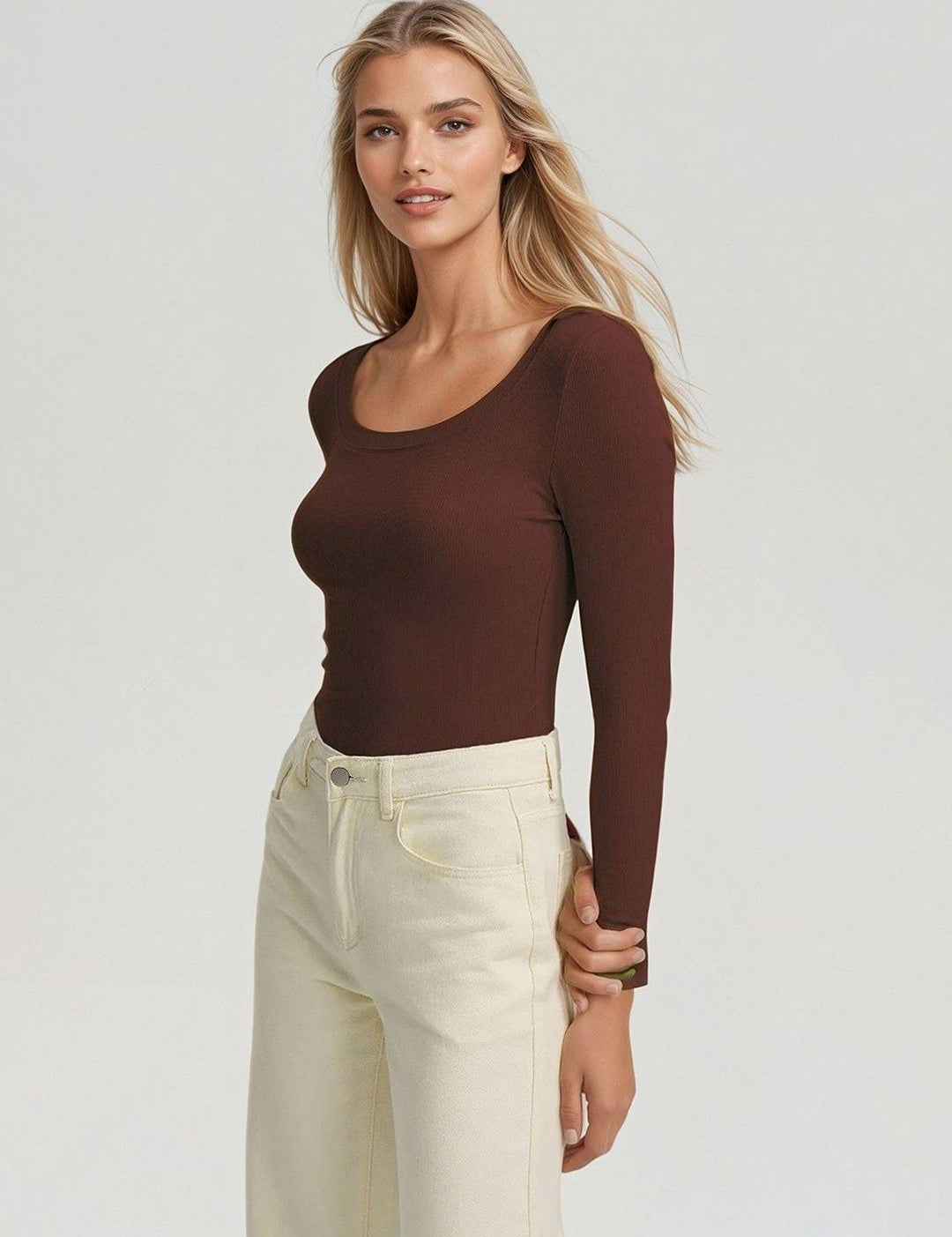 Kotty Square Neck Ribbed Top