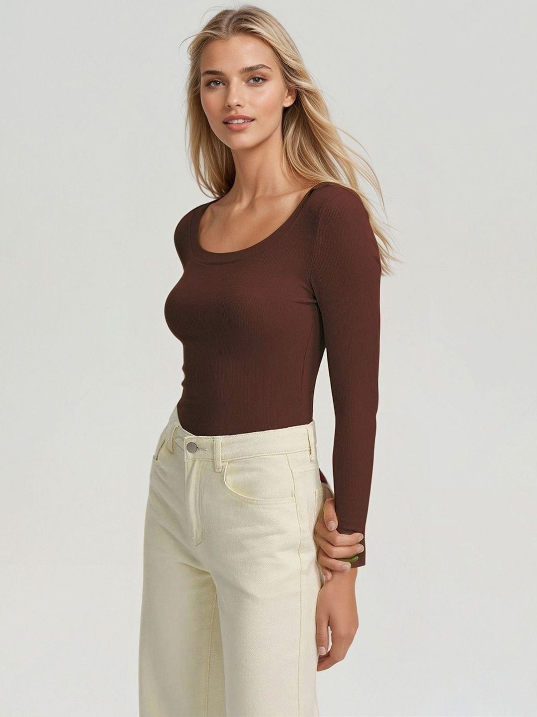 Kotty Square Neck Ribbed Top