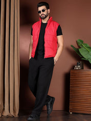 Kotty Men Stand Collar Solid Puffer Jacket