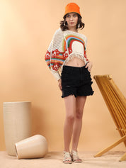 Kotty Crochet Fringed Cotton Top