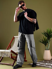 Kotty Men Low-Rise Easy Wash Pleated Cargos Regular Fit Trousers