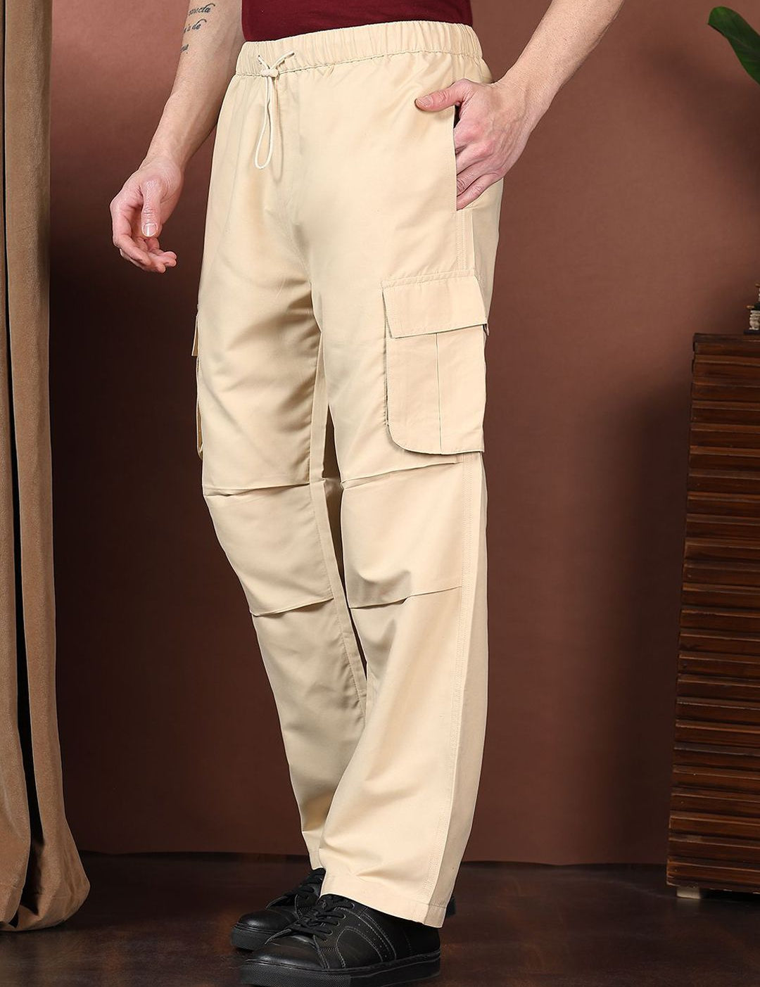 Kotty Men Relaxed Easy Wash Cargos Trousers