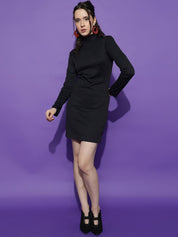 Kotty Women Solid High Neck Sheath Dress