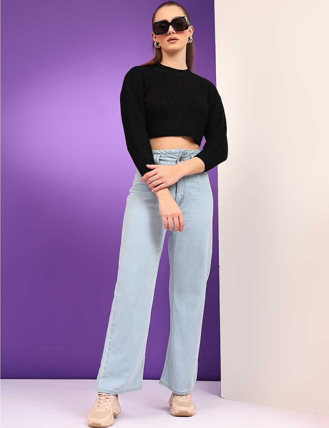 Kotty Women Ribbed Crop Pullover