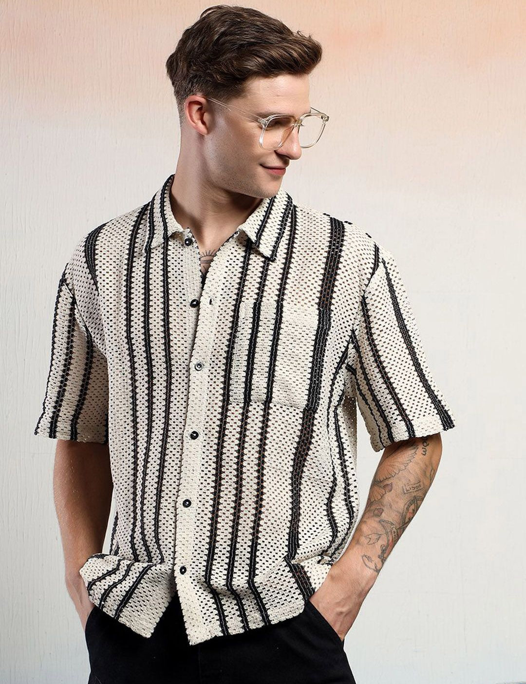 Kotty Men Striped Regular Fit Casual Shirt