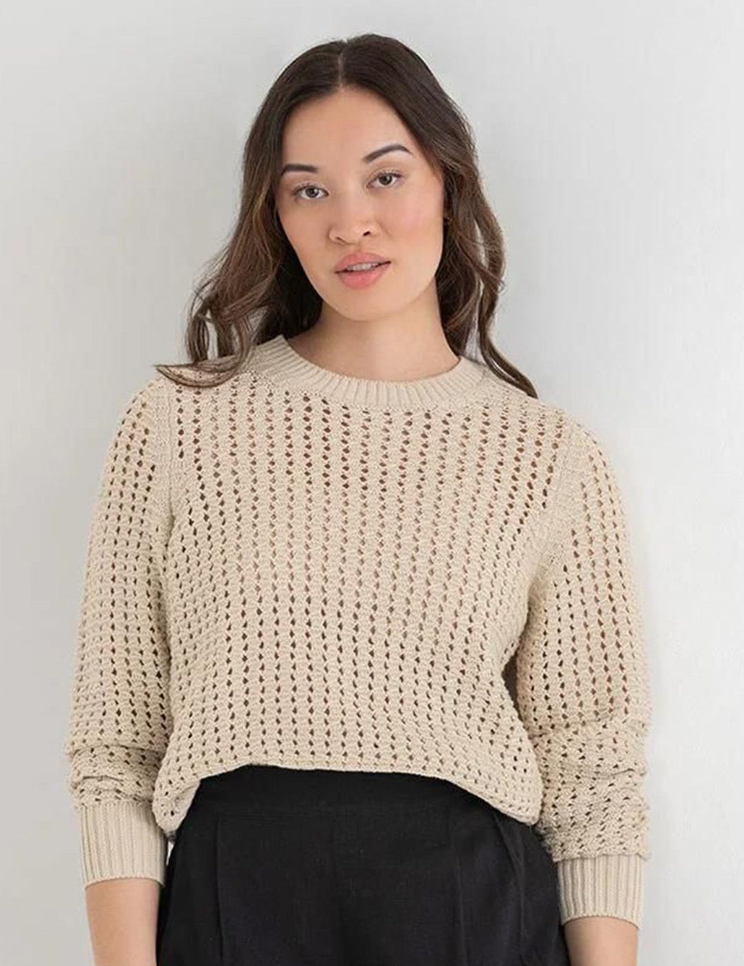 Kotty Women Cotton Round Neck Long Sleeves Pullover Sweaters