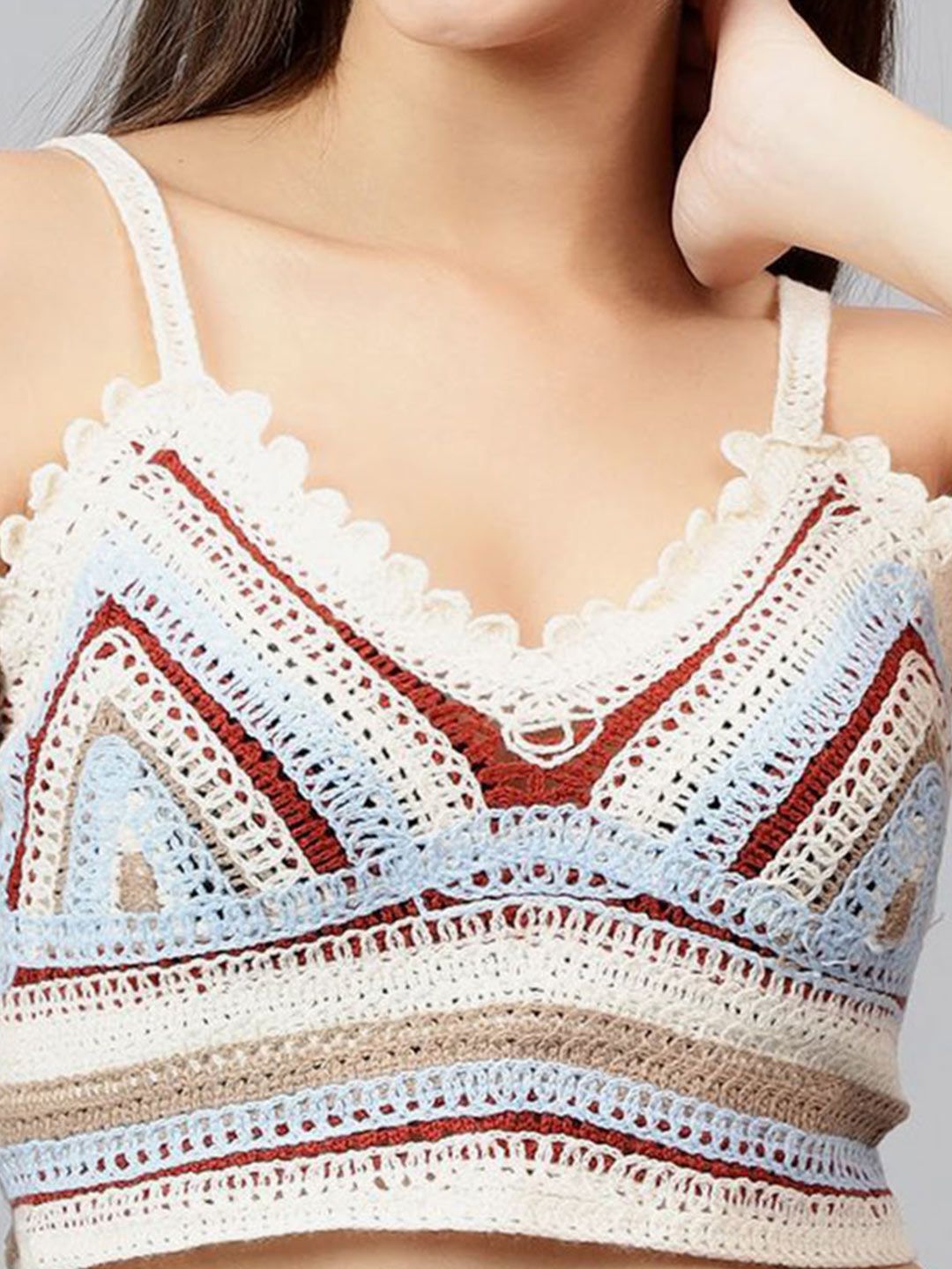 Kotty Women Self Design Scoop Neck Cotton Top