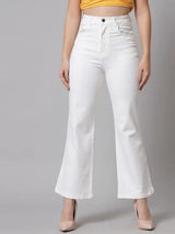Kotty Women Bootcut High-Rise Stretchable Cotton Jeans