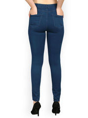 Kotty Women Blue Skinny Fit High-Rise Slash Knee Jeans
