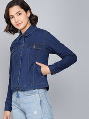 Kotty Women Blue Washed Denim Jacket