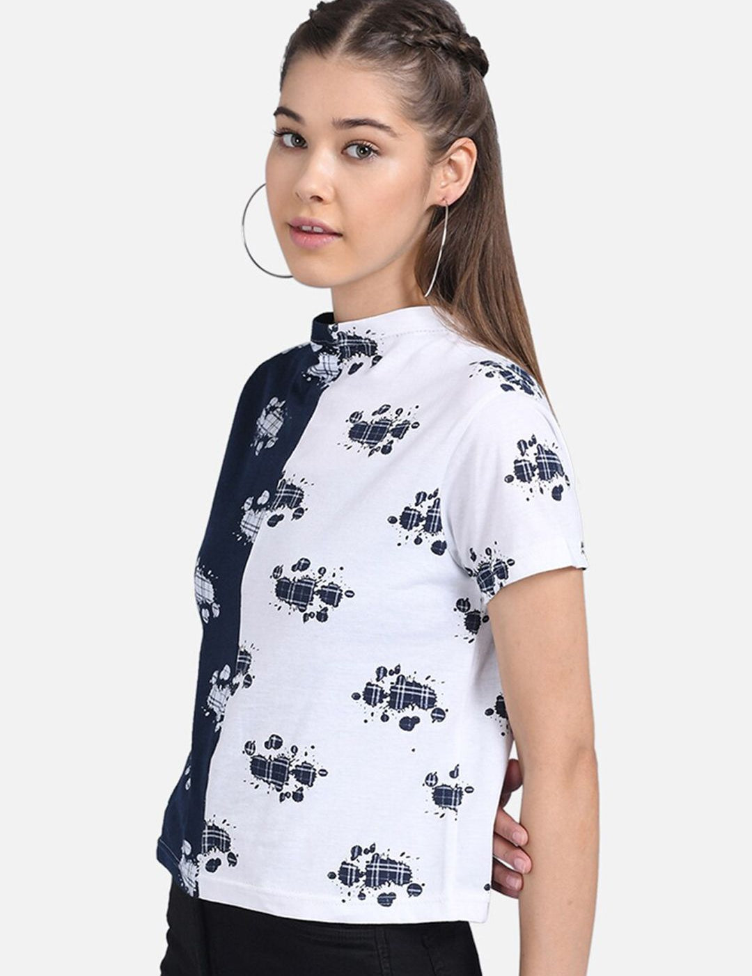 Kotty Women White Printed Pure Cotton Top