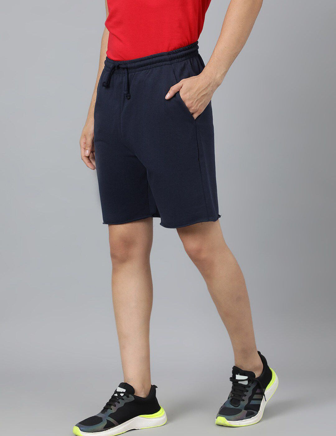 Kotty Men Blend Navy Mid-Rise Regular Shorts