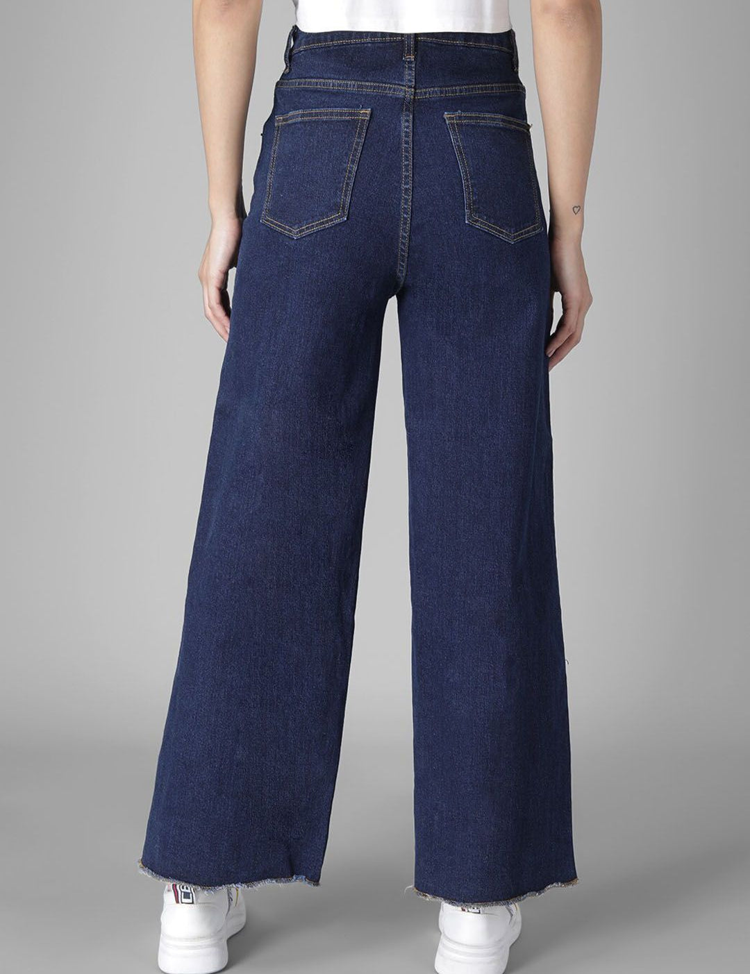 Kotty Women Blue Flared High-Rise Clean Look Jeans