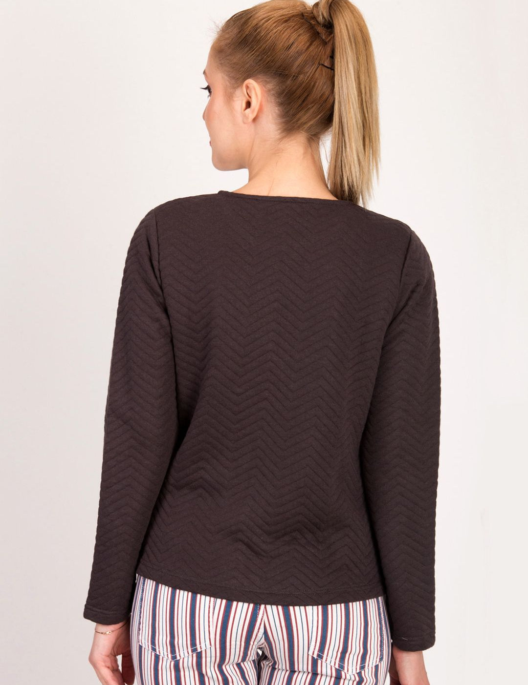 Kotty Women Black Self Design Tailored Jacket